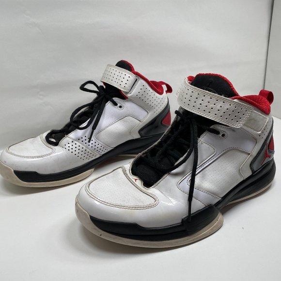 Nike Air Jordan BCT Mid Size 11 Basketball Shoes White Black Red 454043-101